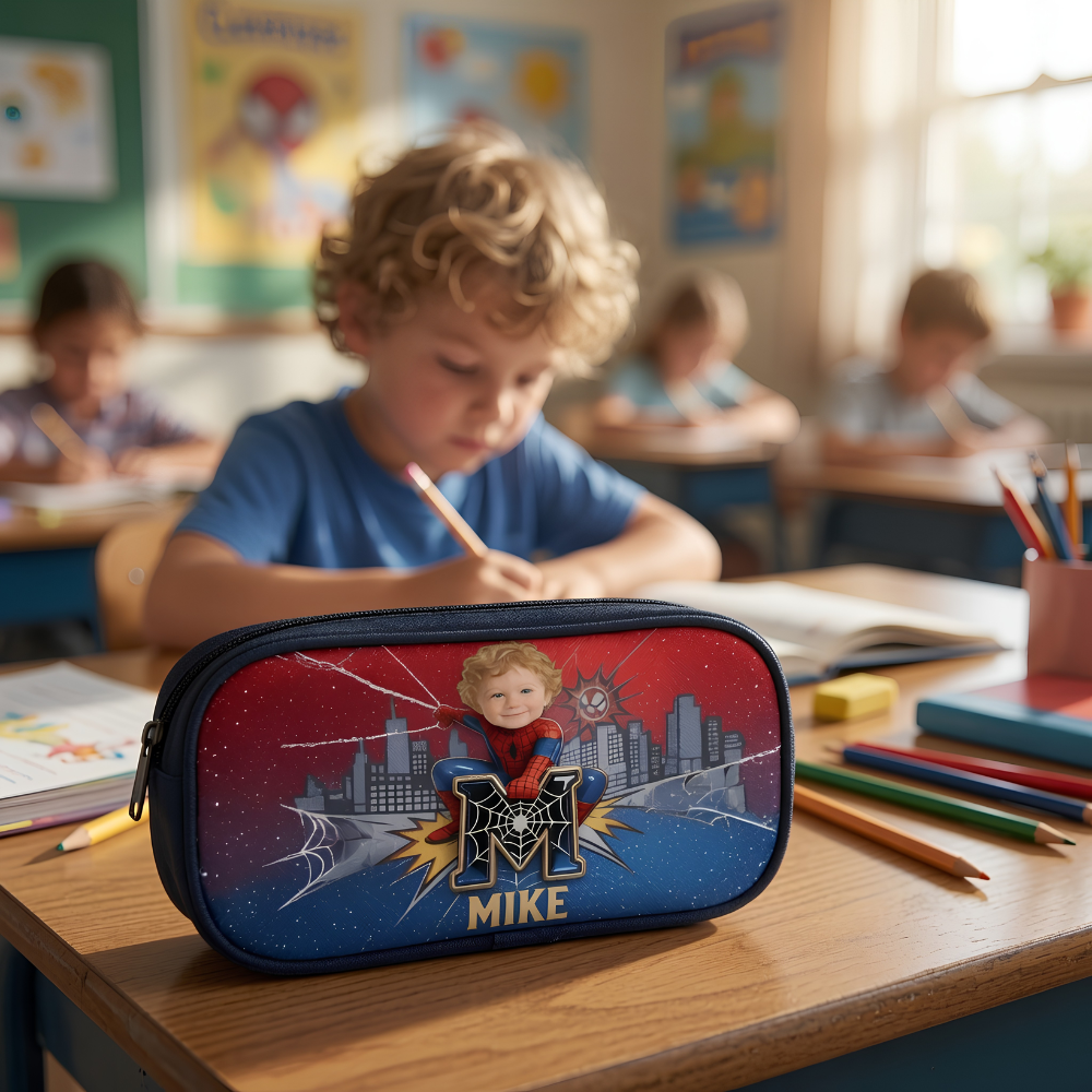 Custom Photo Kid Hero Backpack Set - Personalized Gift for Kids