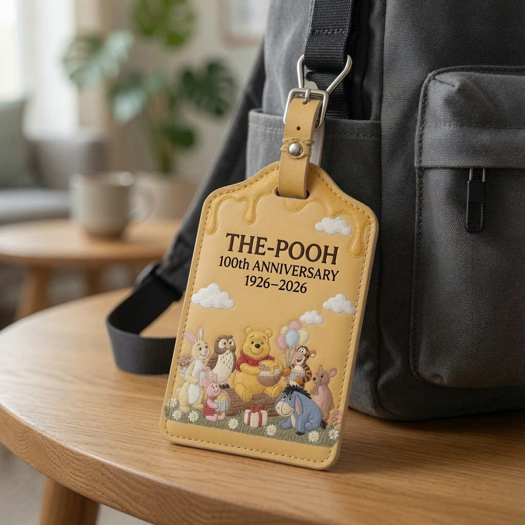 Personalized Disney Pooh Passport Holder & Luggage Tag Set - Travel Gift for Kids Passport Holder & Luggage Tag Set GradoCreations