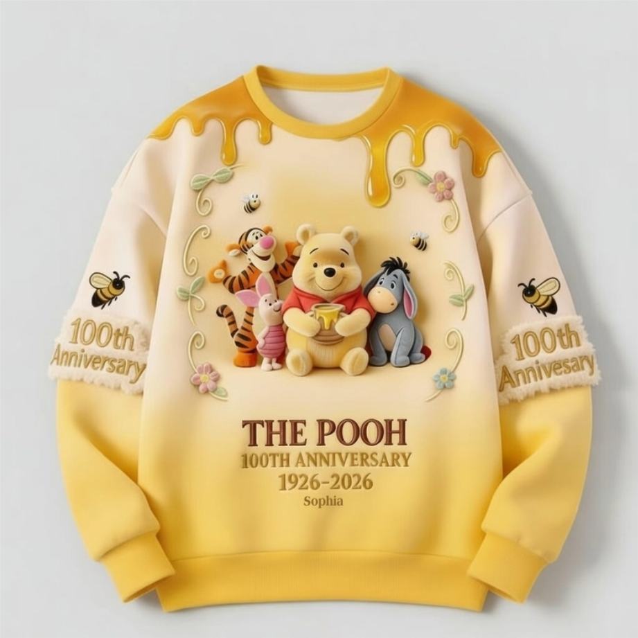 Personalized 100th Anniversary Shirt for Pooh Fans | Custom All Over Print Gift