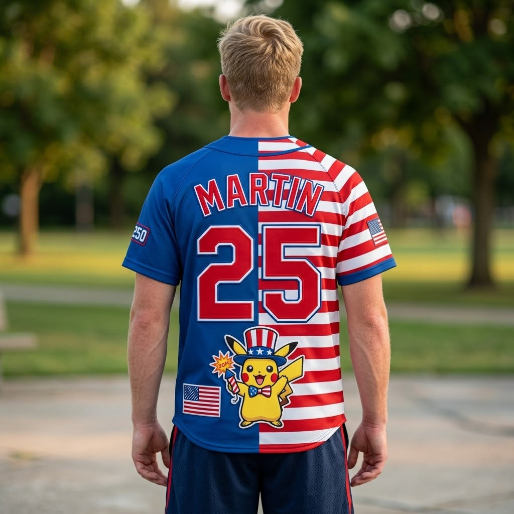 Personalized Baseball Jersey for Movie Fans - 250th America Celebration Gift