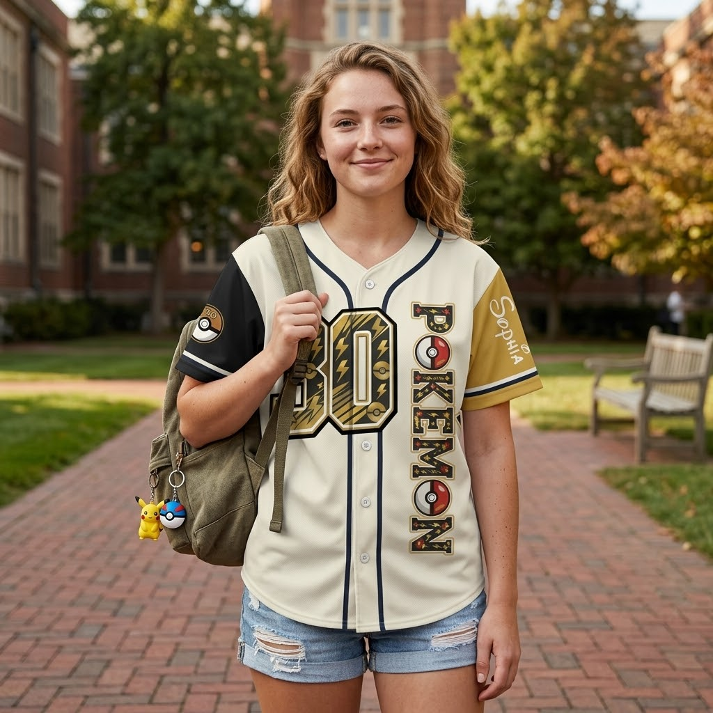 Personalized Baseball Jersey Celebrate 30 Years of Pokémon Gift for Fans