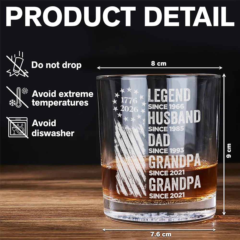 Personalized Engraved Rock Glass Custom Gift for Dad & Grandpa HN590 - Engraved Rock Glass GradoCreations