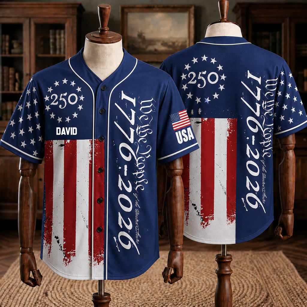 Personalized USA 250th Anniversary Baseball Jersey for Adults & Kids