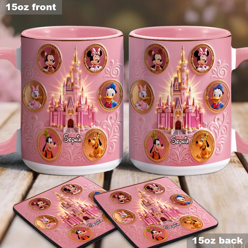 Personalized Disney Castle Accent Mug Custom Name Gift for Movie Fans