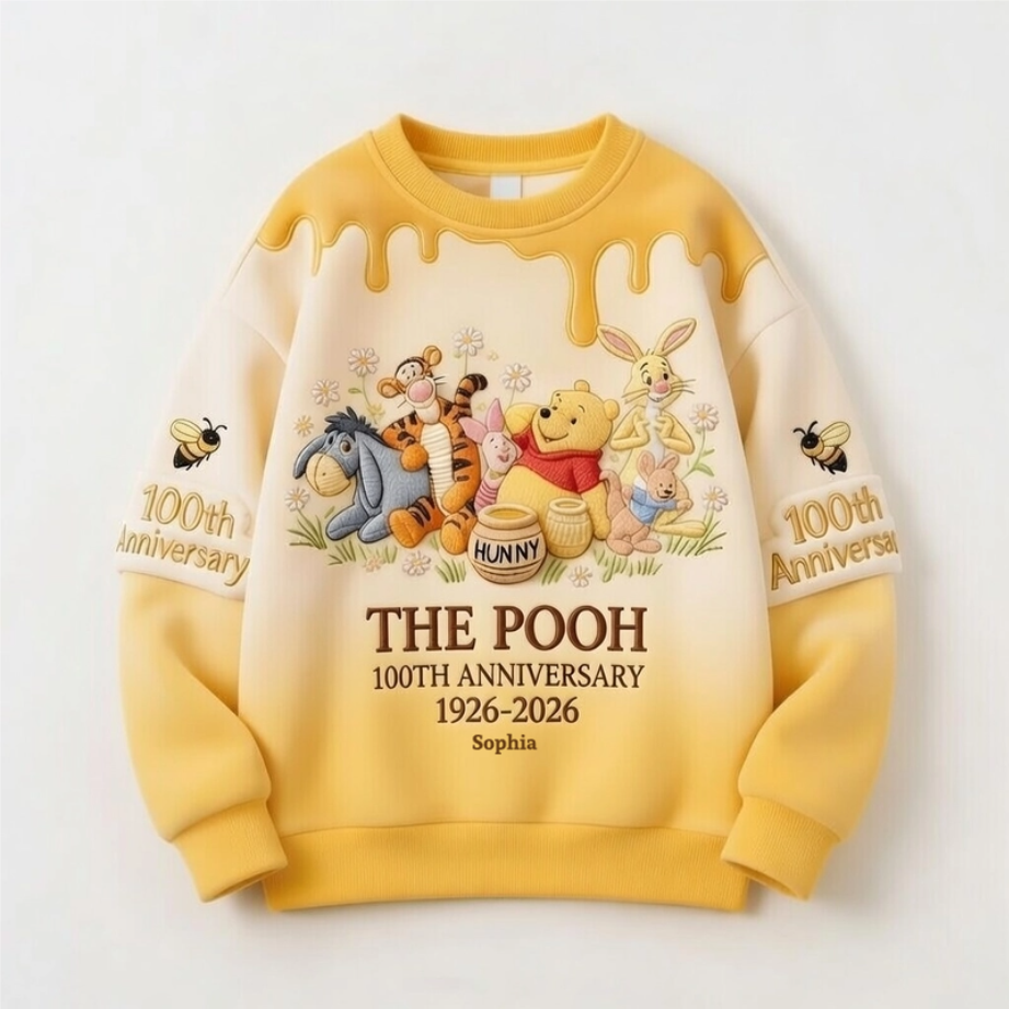 Personalized Pooh Bear 100th Anniversary All Over Shirt Gift