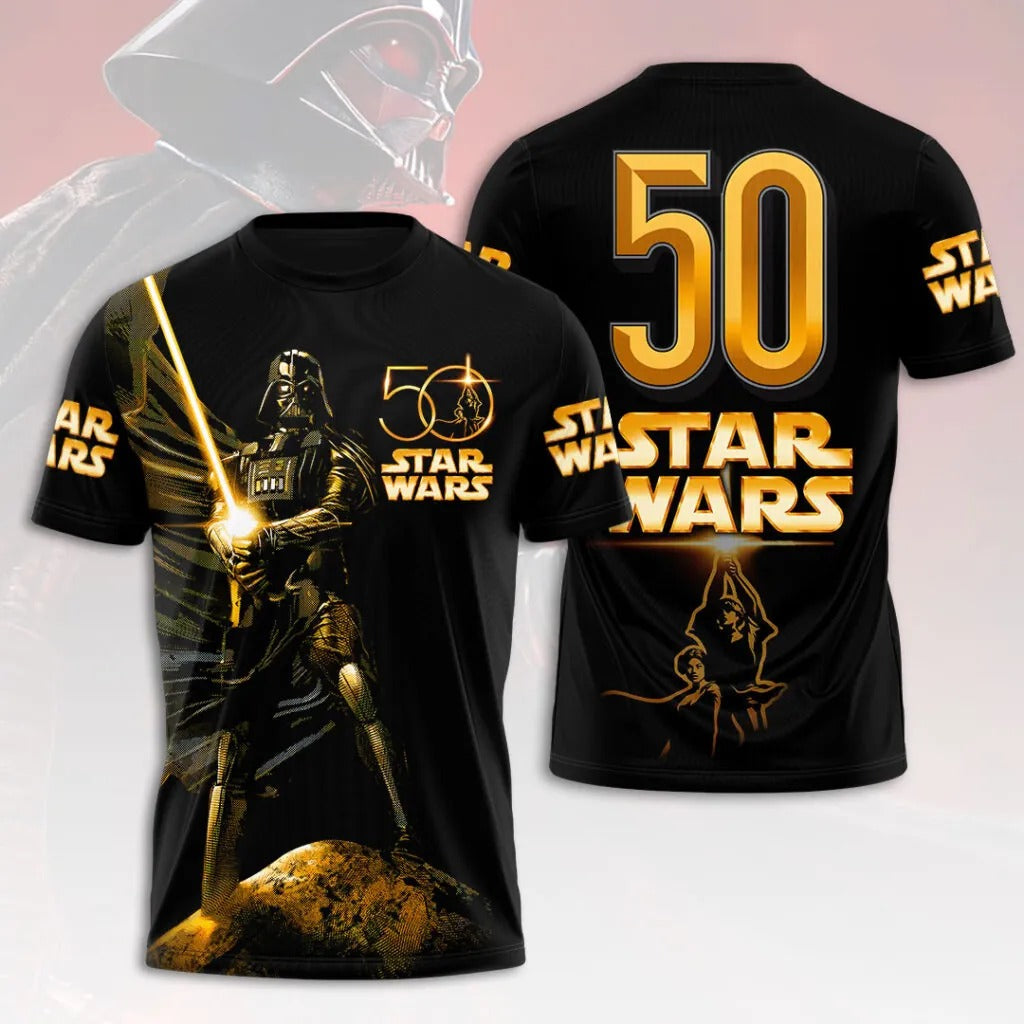 Personalized 50th Anniversary Star Wars AOP Shirt Gift for Movie Fans