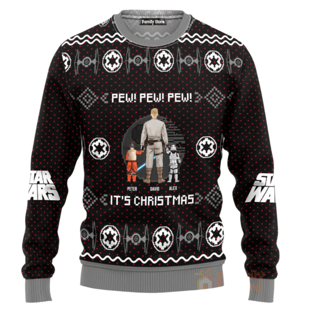 Personalized Star Wars Ugly Sweater for Dad, Grandpa, Christmas Gift