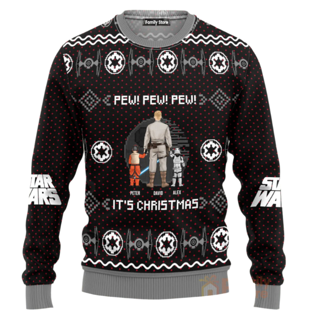 Personalized Star Wars Ugly Sweater for Dad, Grandpa, Christmas Gift