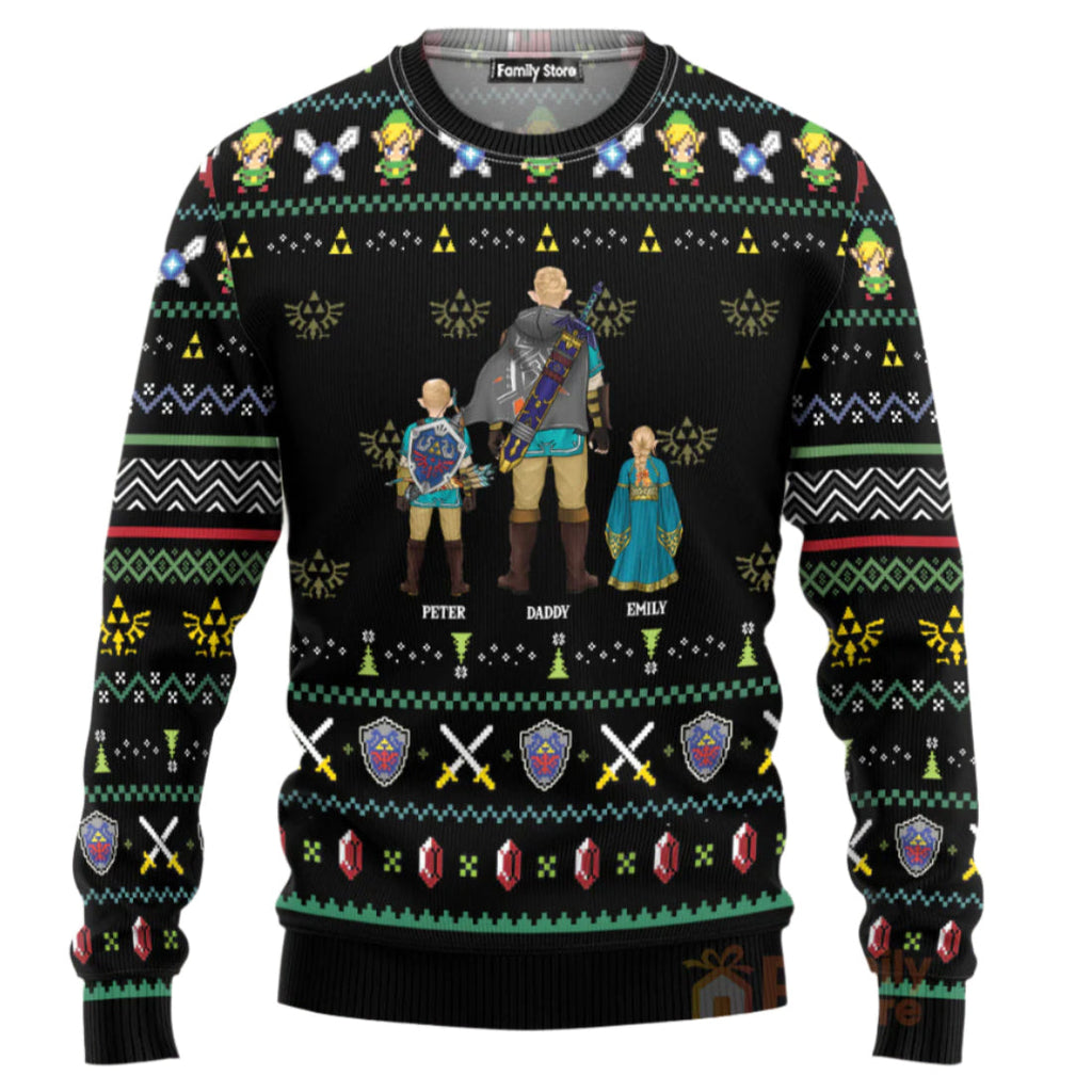 Personalized Ugly Sweater The Legend of Zelda Gift for Dad