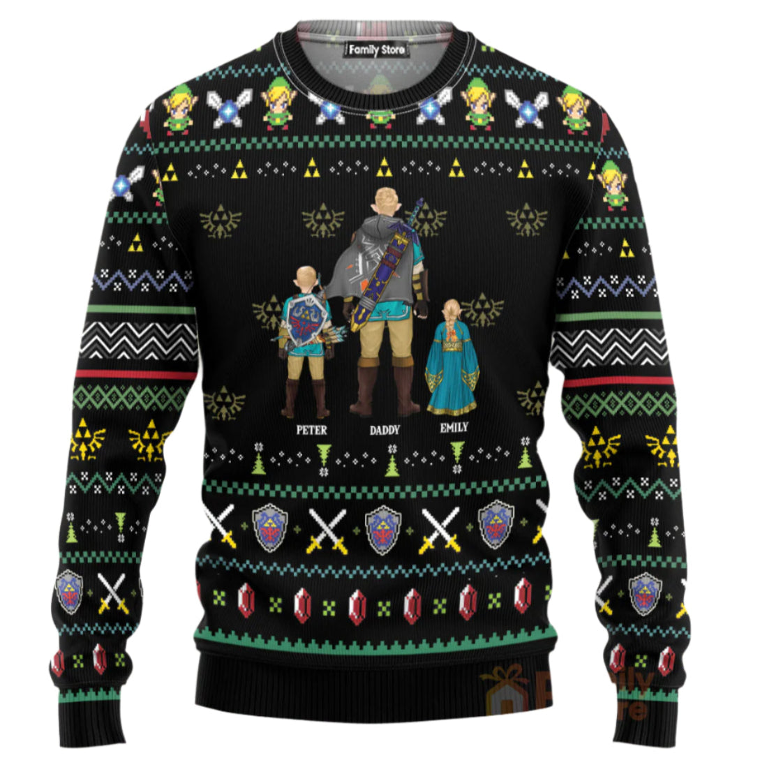 Personalized Ugly Sweater The Legend of Zelda Gift for Dad