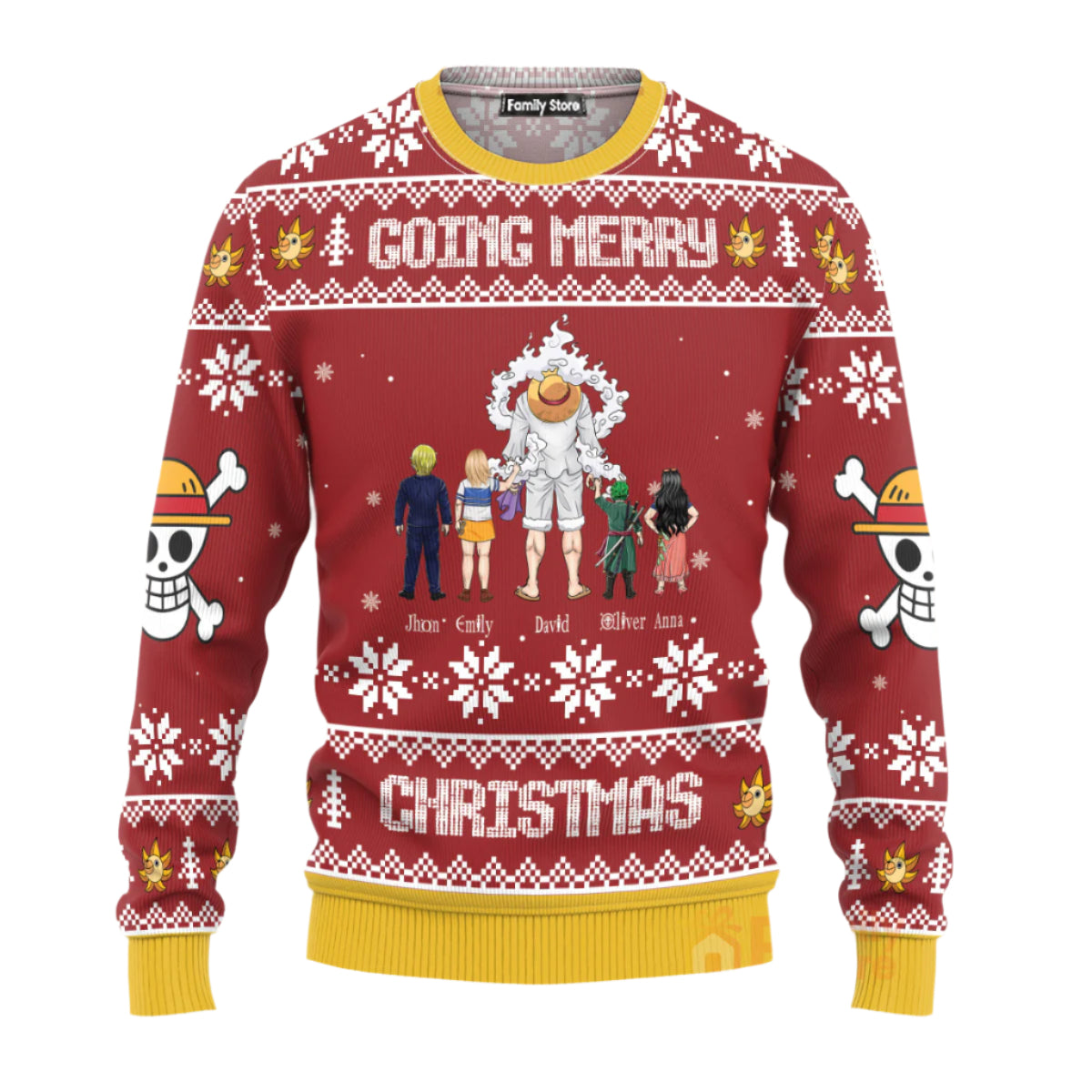 Personalized Monkey D. Luffy Christmas Sweatshirt Gift for Dad