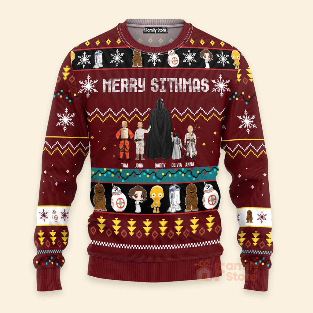 Christmas Personalized Ugly Sweater for Dad, Grandpa, Husband - Custom Family Gift
