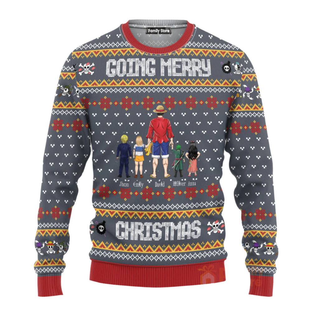 Personalized Ugly Christmas Sweater with Pirate Adventure for Dad