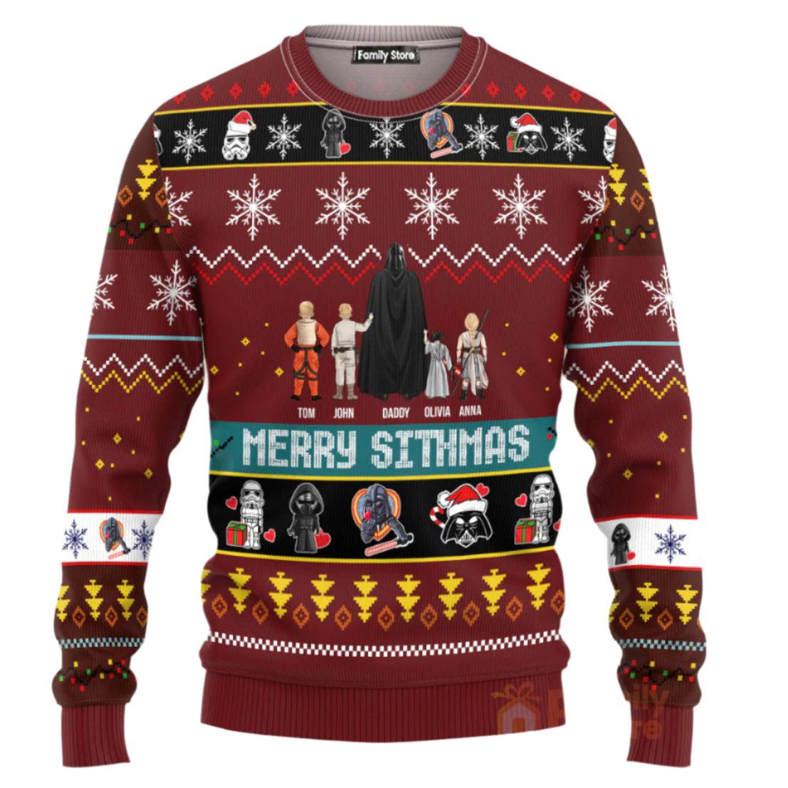 Personalized Ugly Christmas Sweater Merry Sithmas Gift for Dad