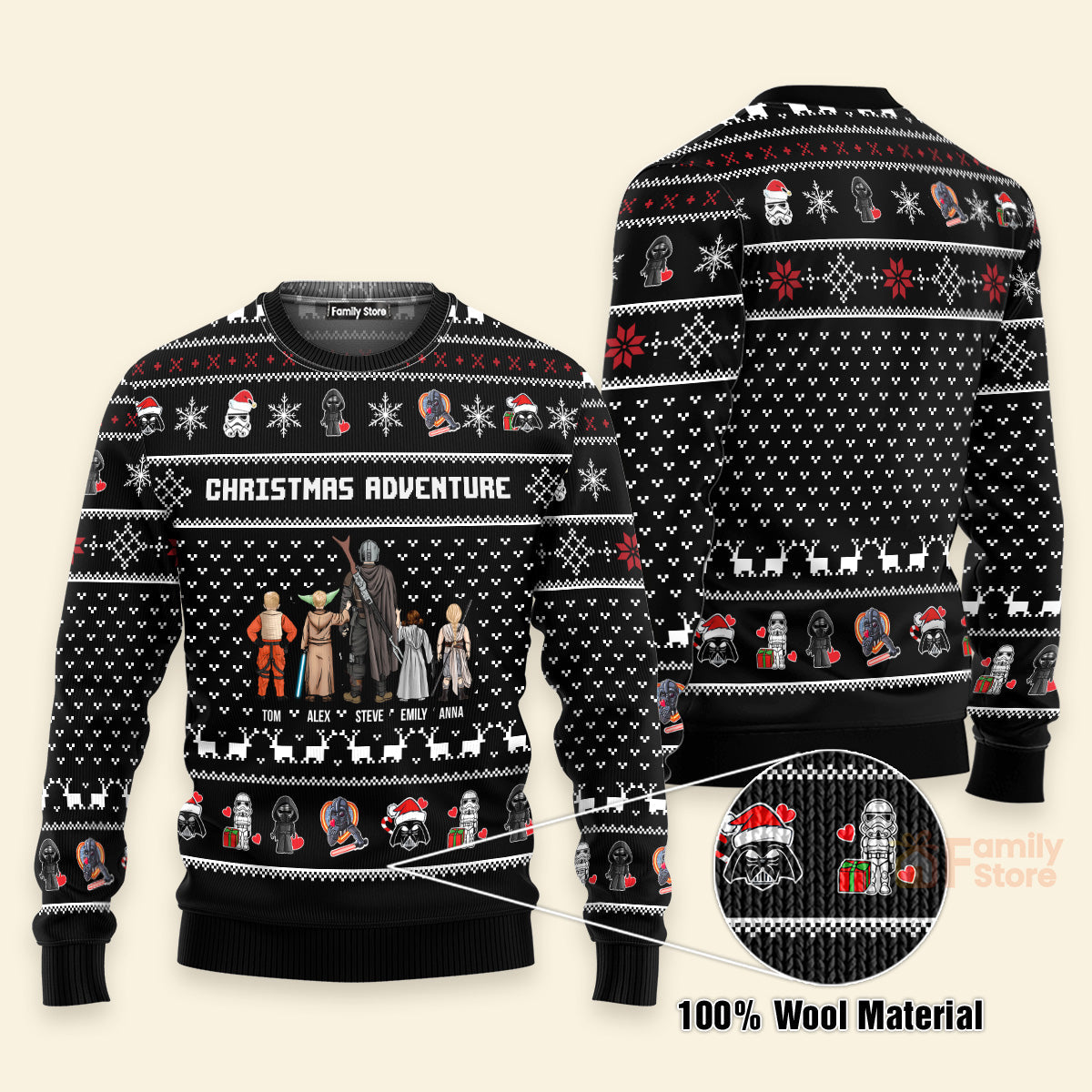 Personalized Ugly Christmas Sweater Gift for Dad, Grandpa, Husband