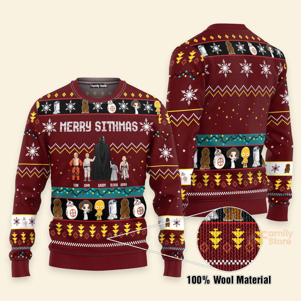 Christmas Personalized Ugly Sweater for Dad, Grandpa, Husband - Custom Family Gift