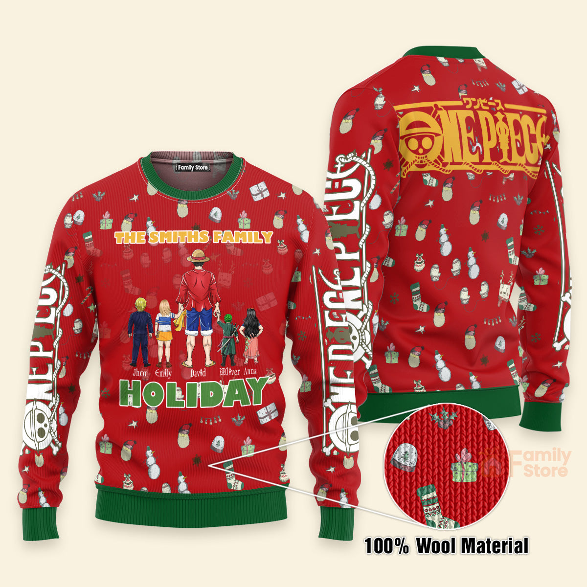 Personalized Christmas Ugly Sweater for Dad, Grandpa, Family Gift