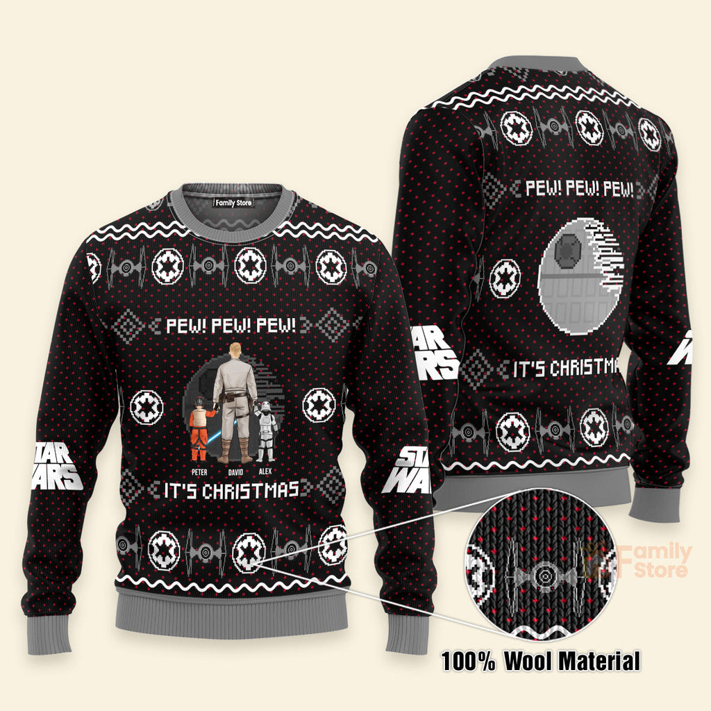 Personalized Star Wars Ugly Sweater for Dad, Grandpa, Christmas Gift