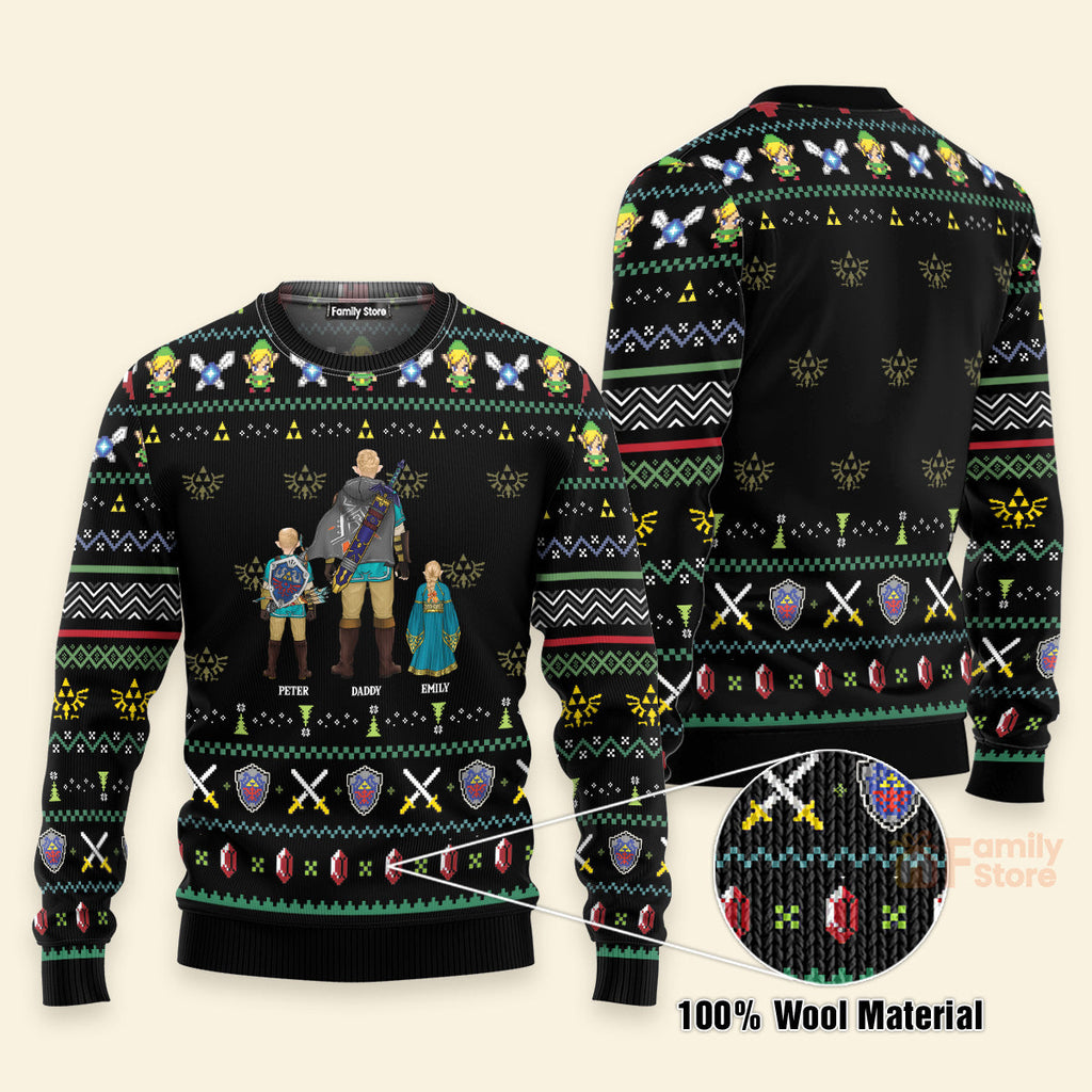 Personalized Ugly Sweater The Legend of Zelda Gift for Dad