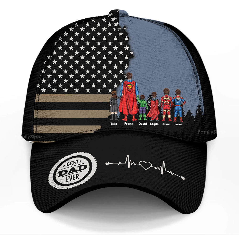 Personalized Super Hero Dad Cap | Custom Gift for Father's Day