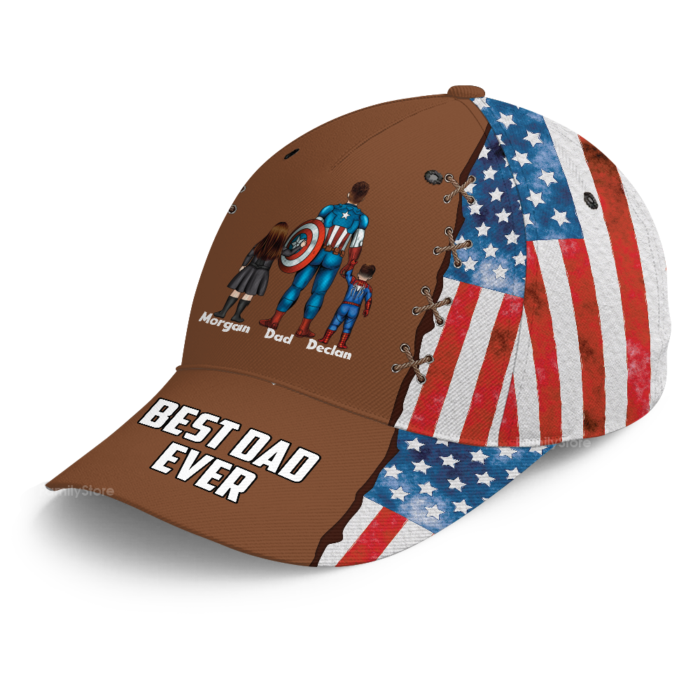 Personalized Superhero Cap for Dad - Best Dad Ever Gift - Father's Day