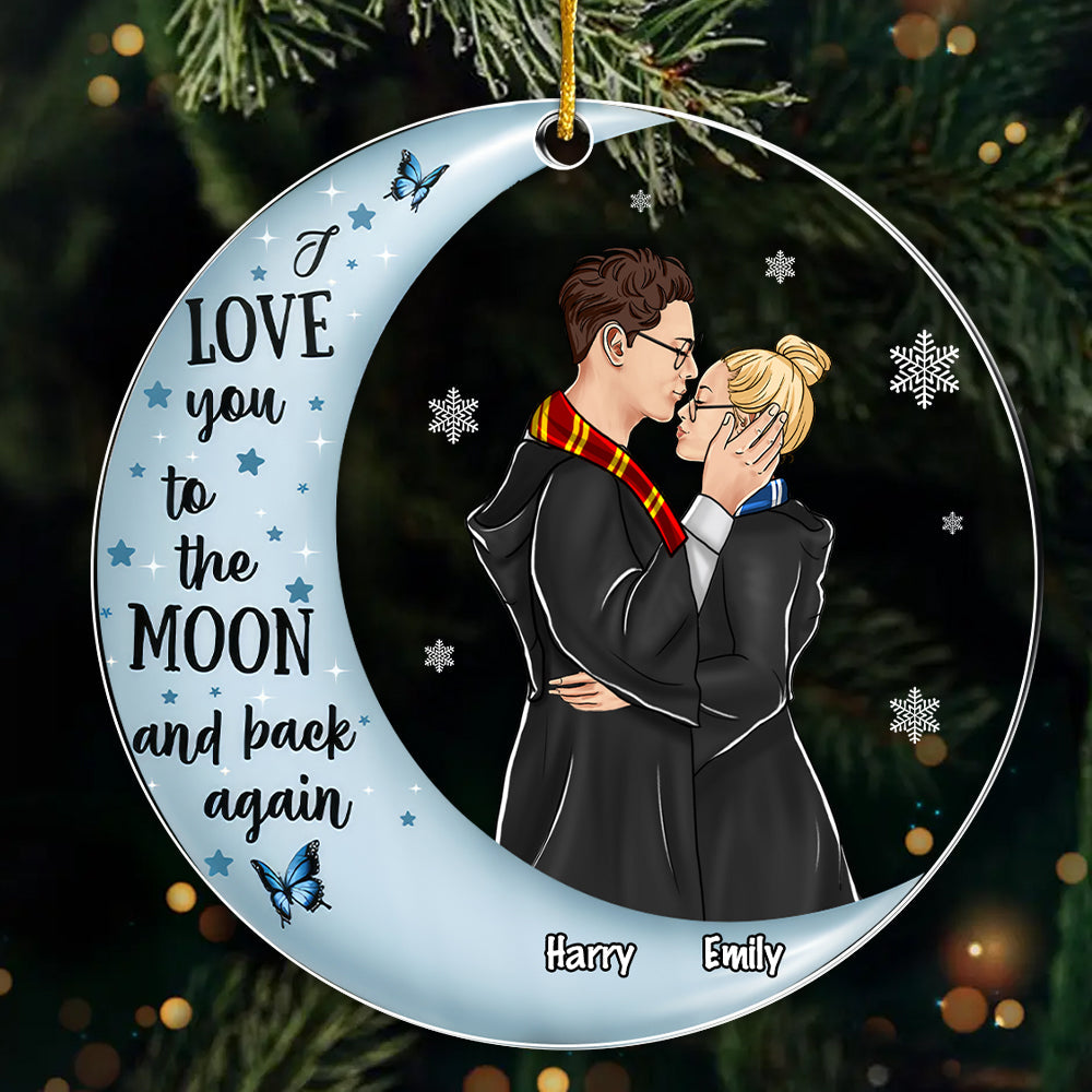 Personalized Acrylic Ornament Wizard and Witch Gift for Couples