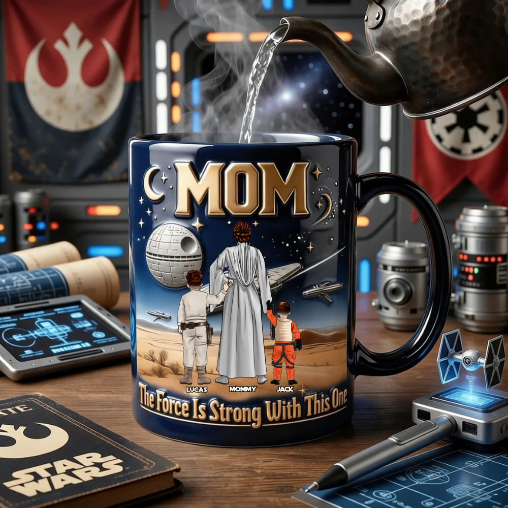Personalized Star Wars Mom Mug with Kids Names - Unique Gift for Mother's Day Mug GradoCreations