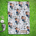 Personalized Golf Towel with Photo Custom Gift for Dad, Grandpa