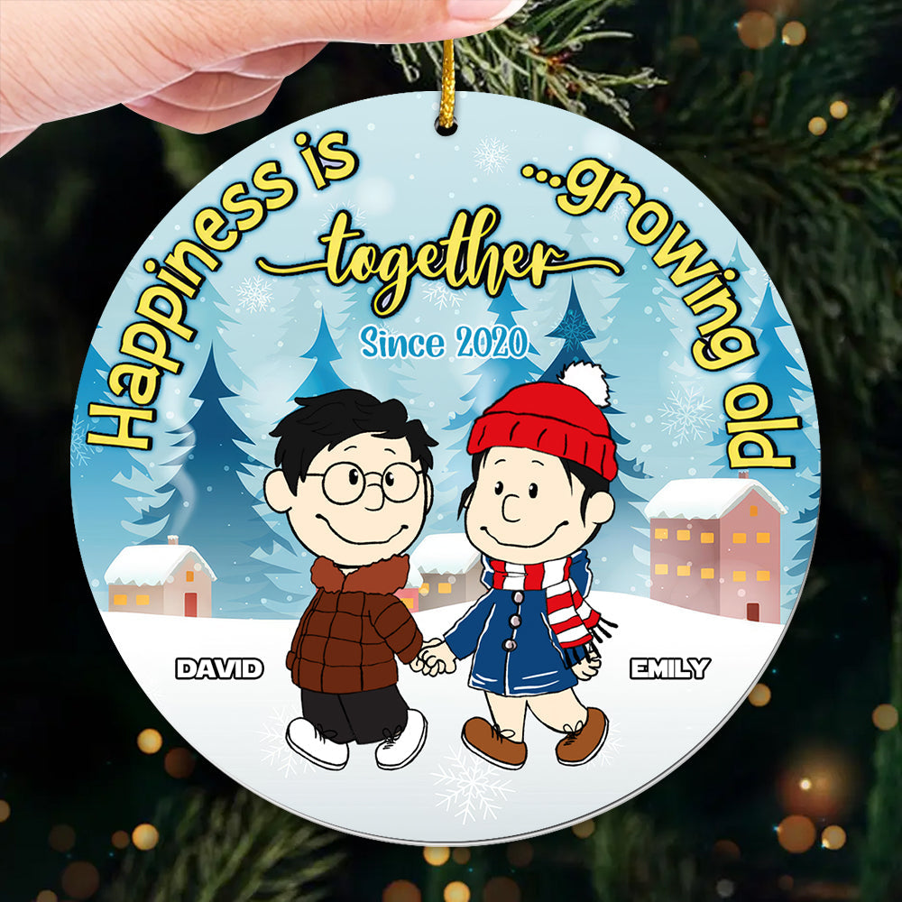 Personalized Acrylic Ornament for Couples Happiness Together Christmas Gift