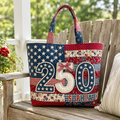 Personalized Patriotic Quilted Tote Bag for Her - 250th Anniversary Gift