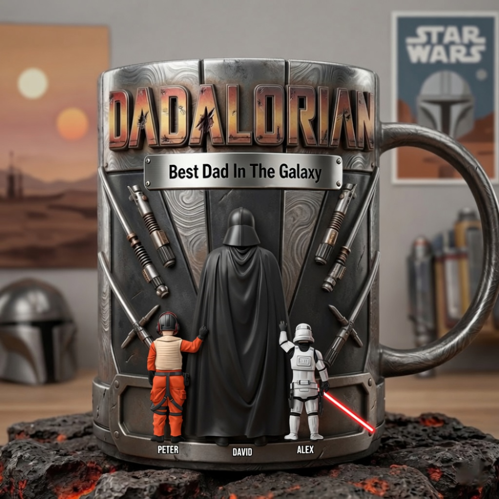 Personalized Dadalorian Mug Best Dad In The Galaxy Gift for Dad