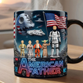 Personalized American Father Accent Mug Custom Gift for Dad
