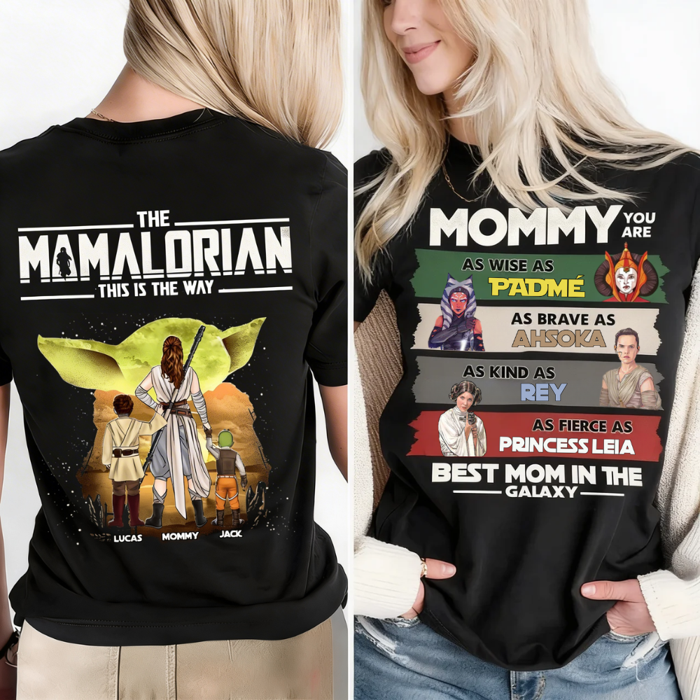 Personalized Momalorian Shirt Custom Name Gift for Mom Cotton Apparel GradoCreations