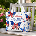 Personalized Quilted Tote Bag Floral Butterfly Gift for Her