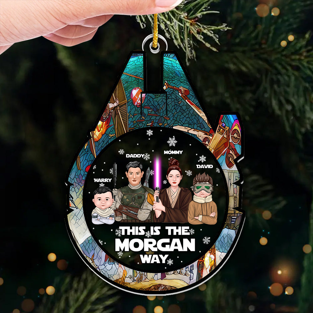 Personalized Acrylic Christmas Ornament Family Gift Star Wars