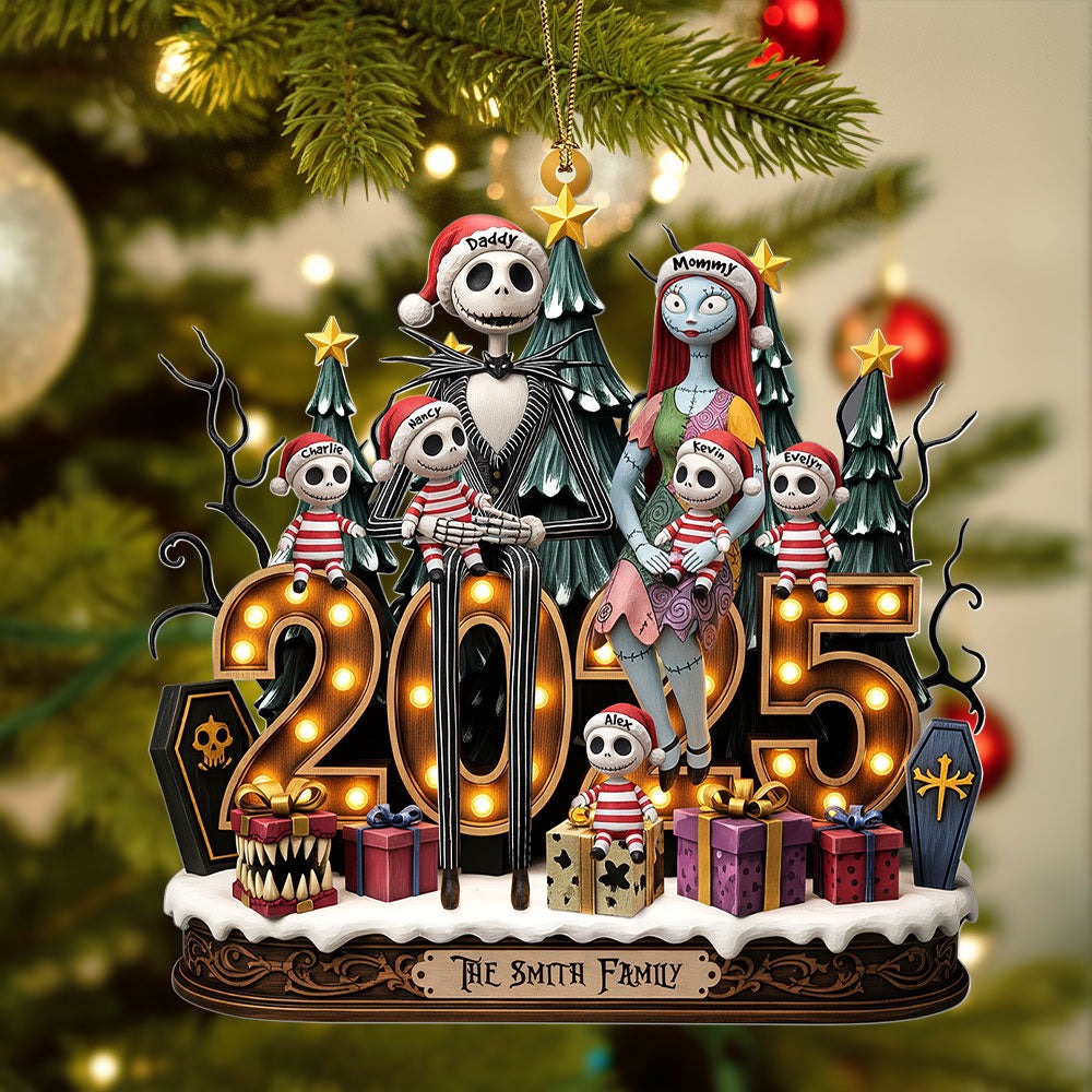Personalized Spooky Family Acrylic Ornament Christmas Decor