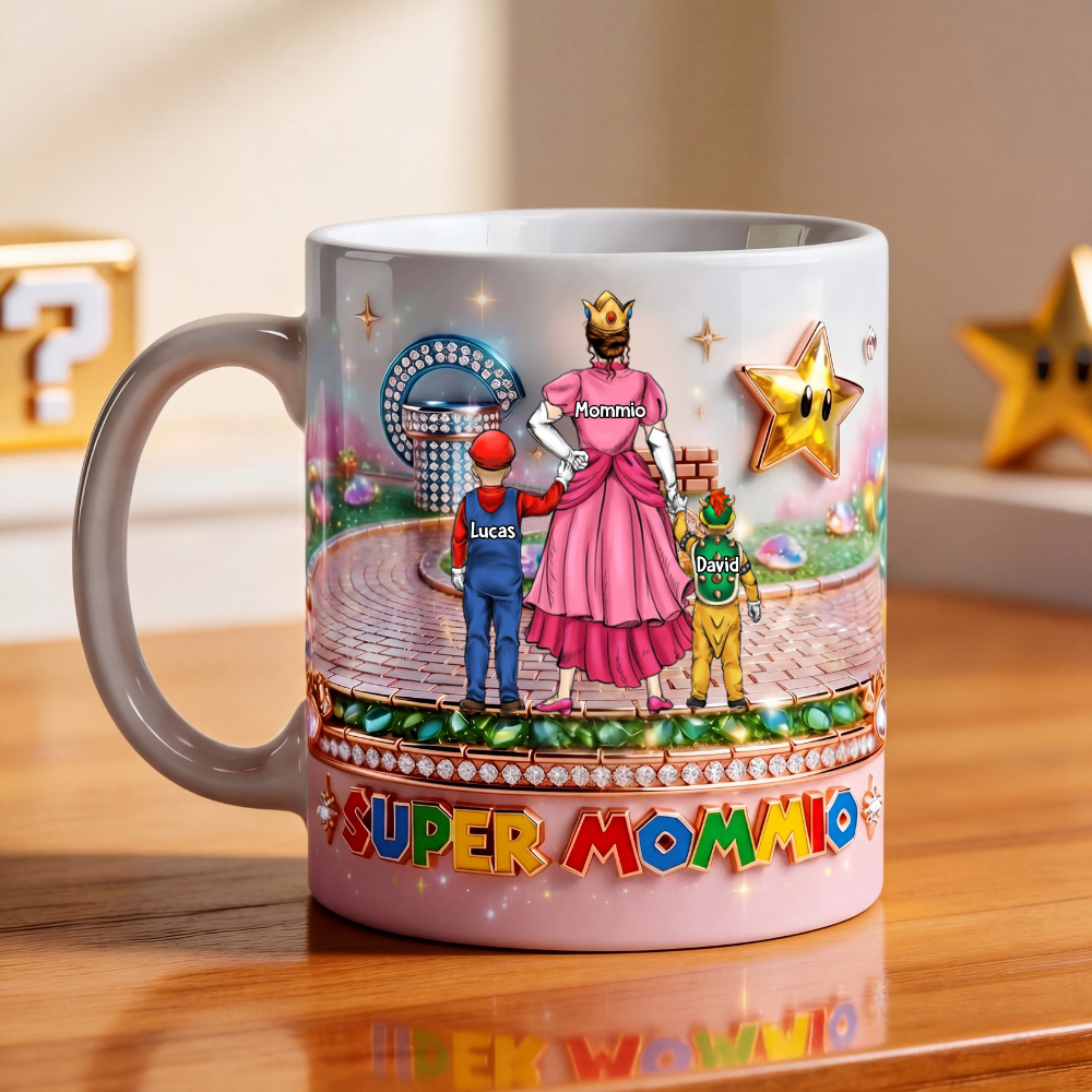 Personalized Mug for Mom with Kids Design - Super Mom Gift