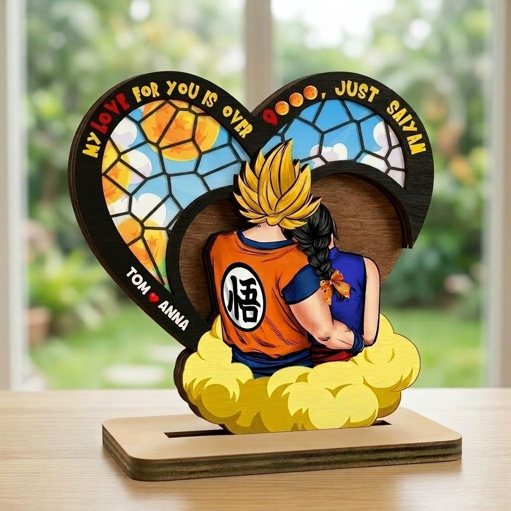 Personalized Wooden Plaque My Love Over 9000 Couples Gift Wood Plaque GradoCreations
