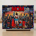 Personalized Super Hero Best Mom Ever Wooden Plaque Gift for Mom Wood Plaque GradoCreations