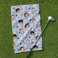 Personalized Kids Face Funny Golf Towel Custom Gift for Dad