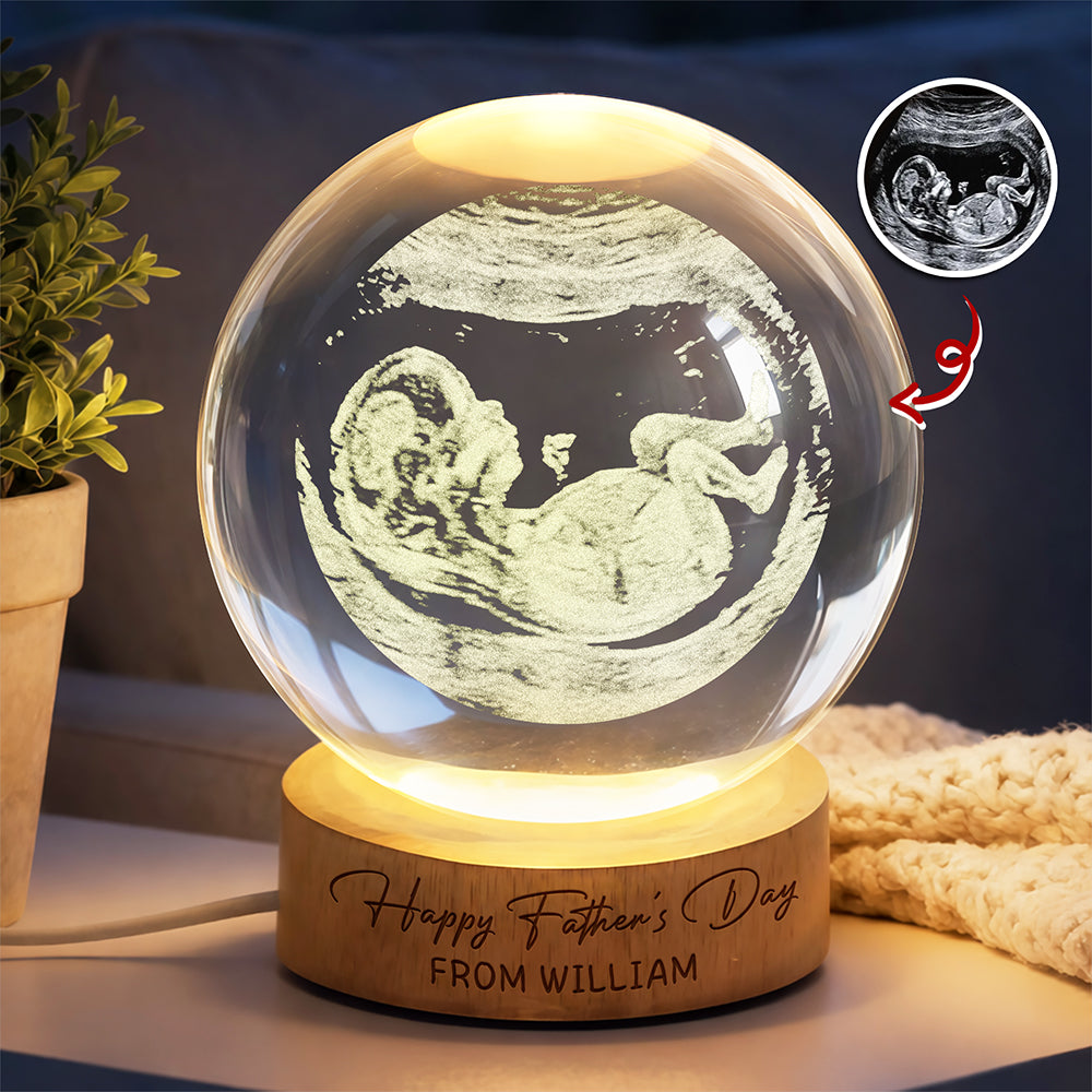 Personalized Engraved 3D Crystal Ball LED Night Light Gift for Dad Engraved 3D Crystal Ball LED Night Light GradoCreations