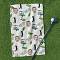 Personalized Kids Photo Golf Towel Best Dad Gift for Dad or Grandpa