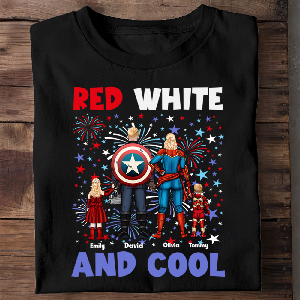 Personalized Super Hero T-Shirt with 4th of July Design - Patriotic Family Gift Cotton Apparel GradoCreations