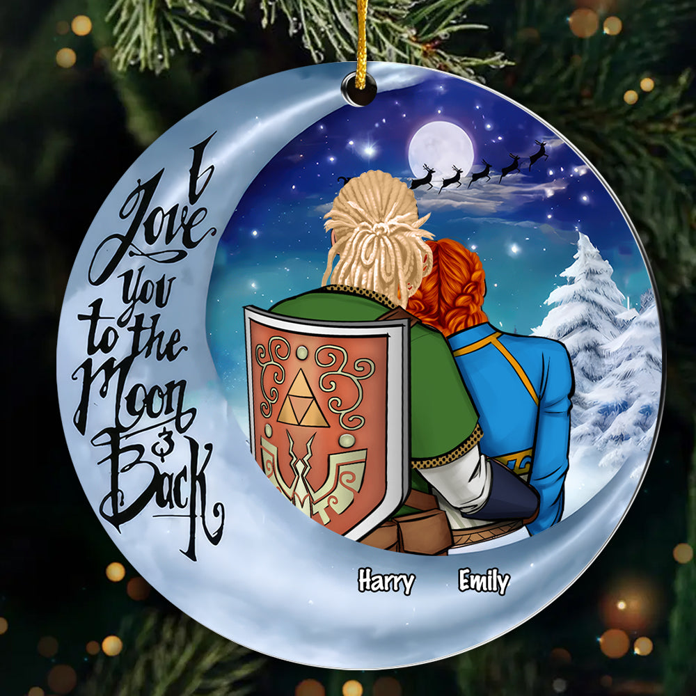 Personalized Acrylic Ornament Love You to the Moon Gift for Couples