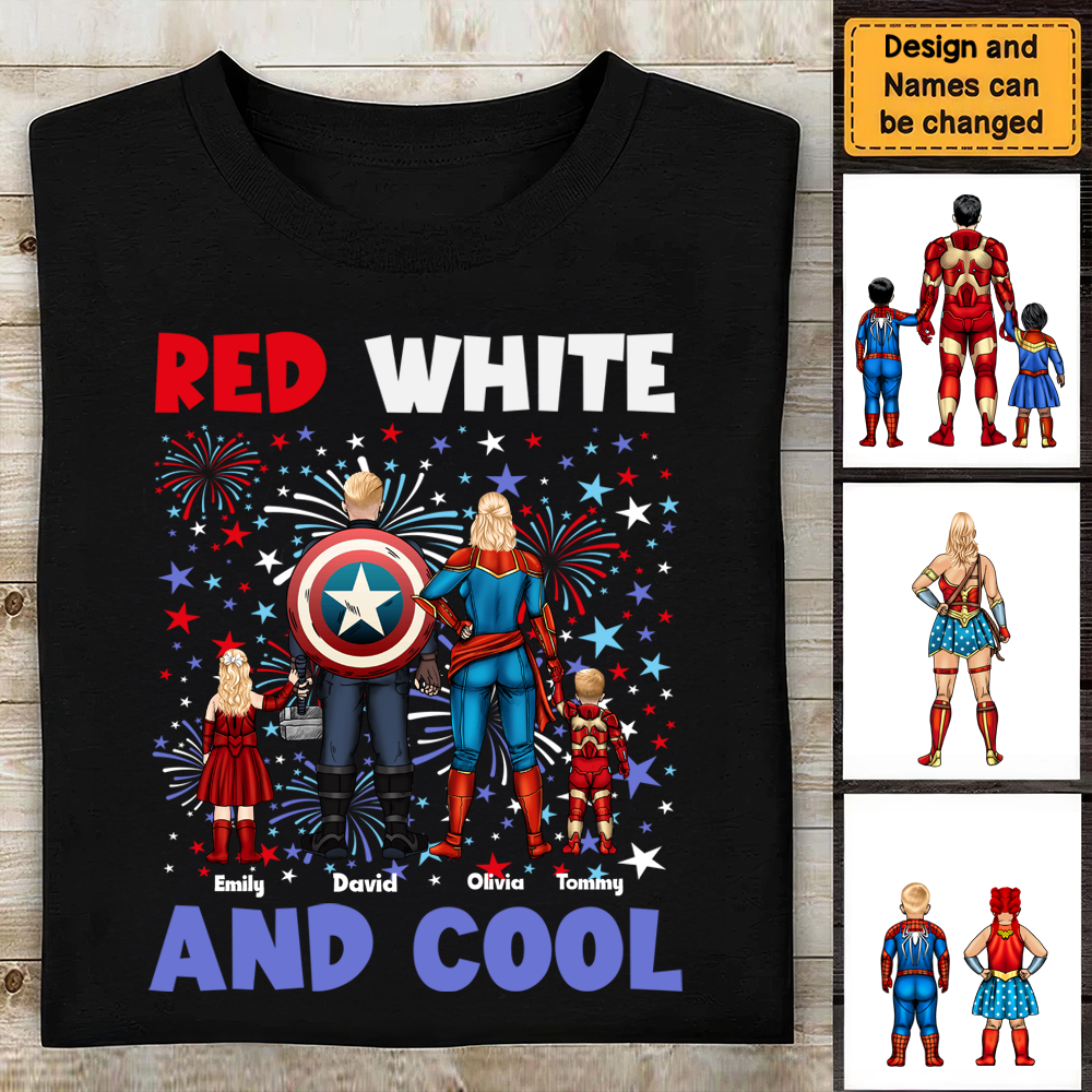 Personalized Super Hero T-Shirt with 4th of July Design - Patriotic Family Gift Cotton Apparel GradoCreations