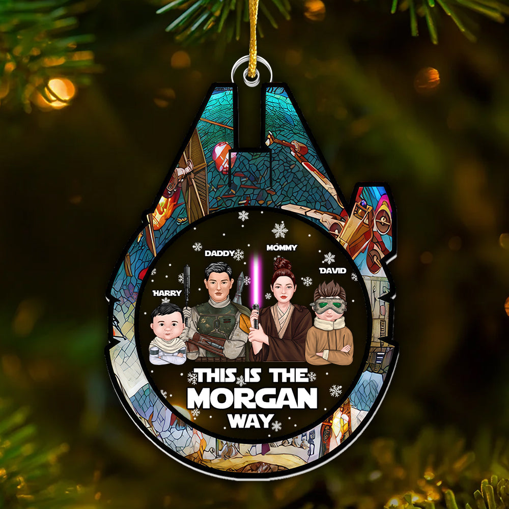 Personalized Acrylic Christmas Ornament Family Gift Star Wars