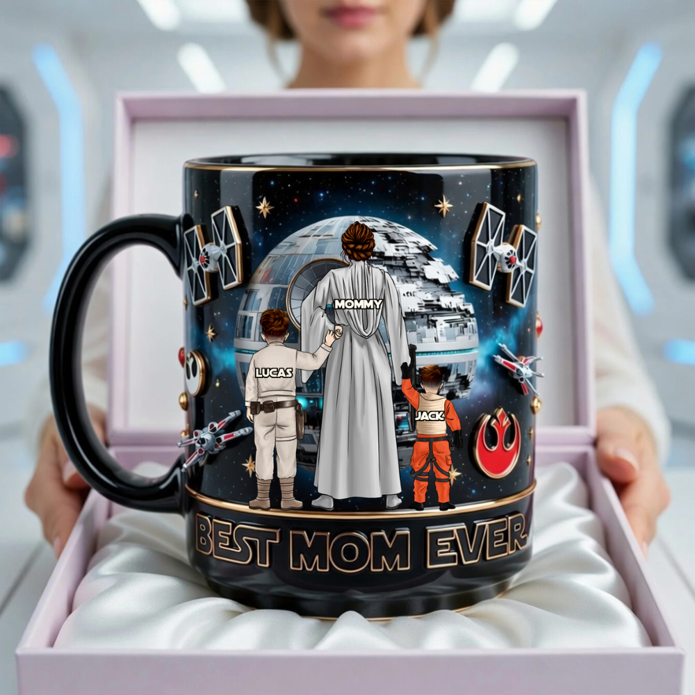Personalized Black Mug Best Mom Ever Gift for Mother's Day
