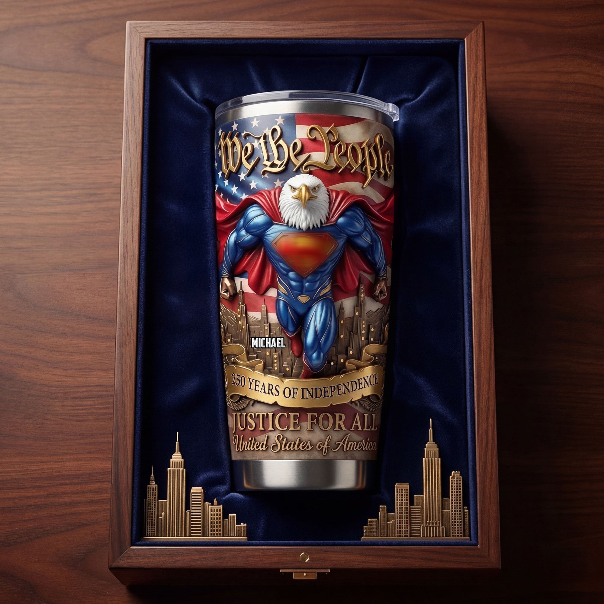 Personalized Eagle Tumbler Custom Name Patriotic Gift