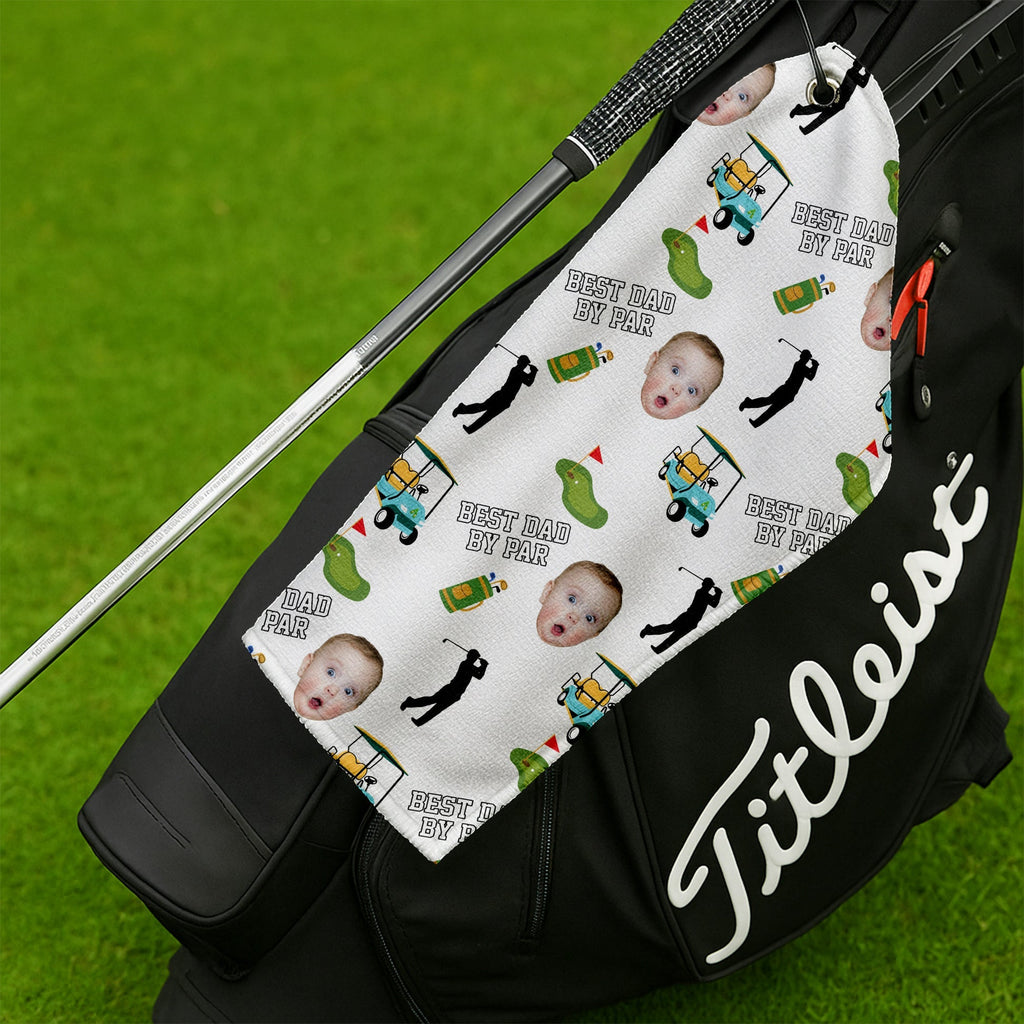 Personalized Kids Photo Golf Towel Best Dad Gift for Dad or Grandpa