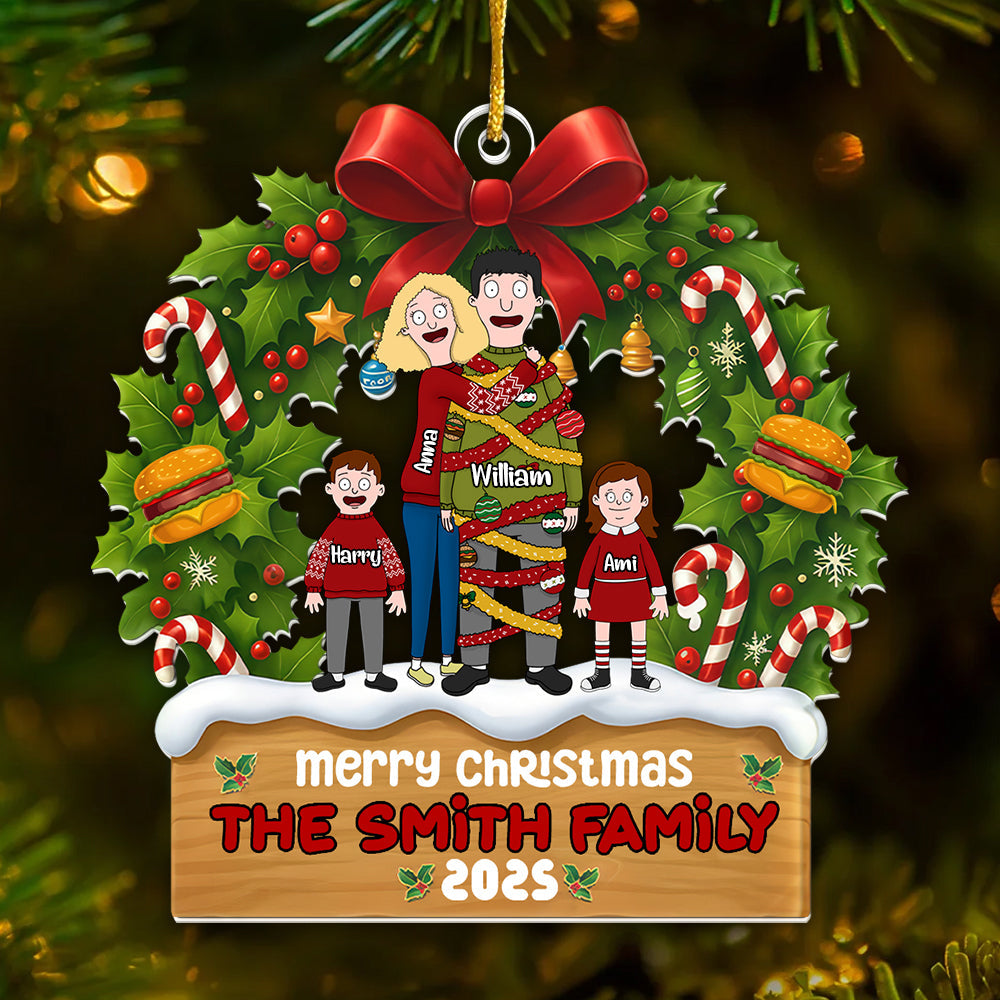 Personalized Family Christmas Acrylic Ornament Gift 2023